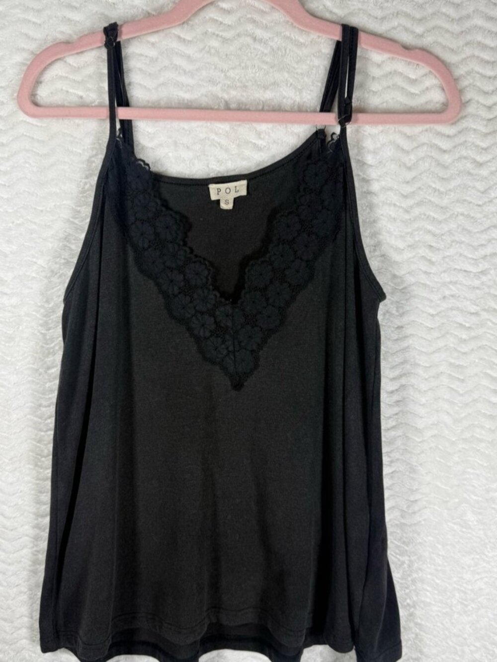 Black Lace-Trim Camisole Tank